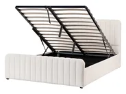 Ottoman Bed LUNAN Boucle White 140 x 200 cm (EU Double)_1048318