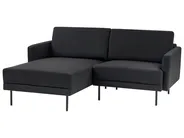 Corner Sofa 2 Seater BREDA Fabric Black Right Hand_946099