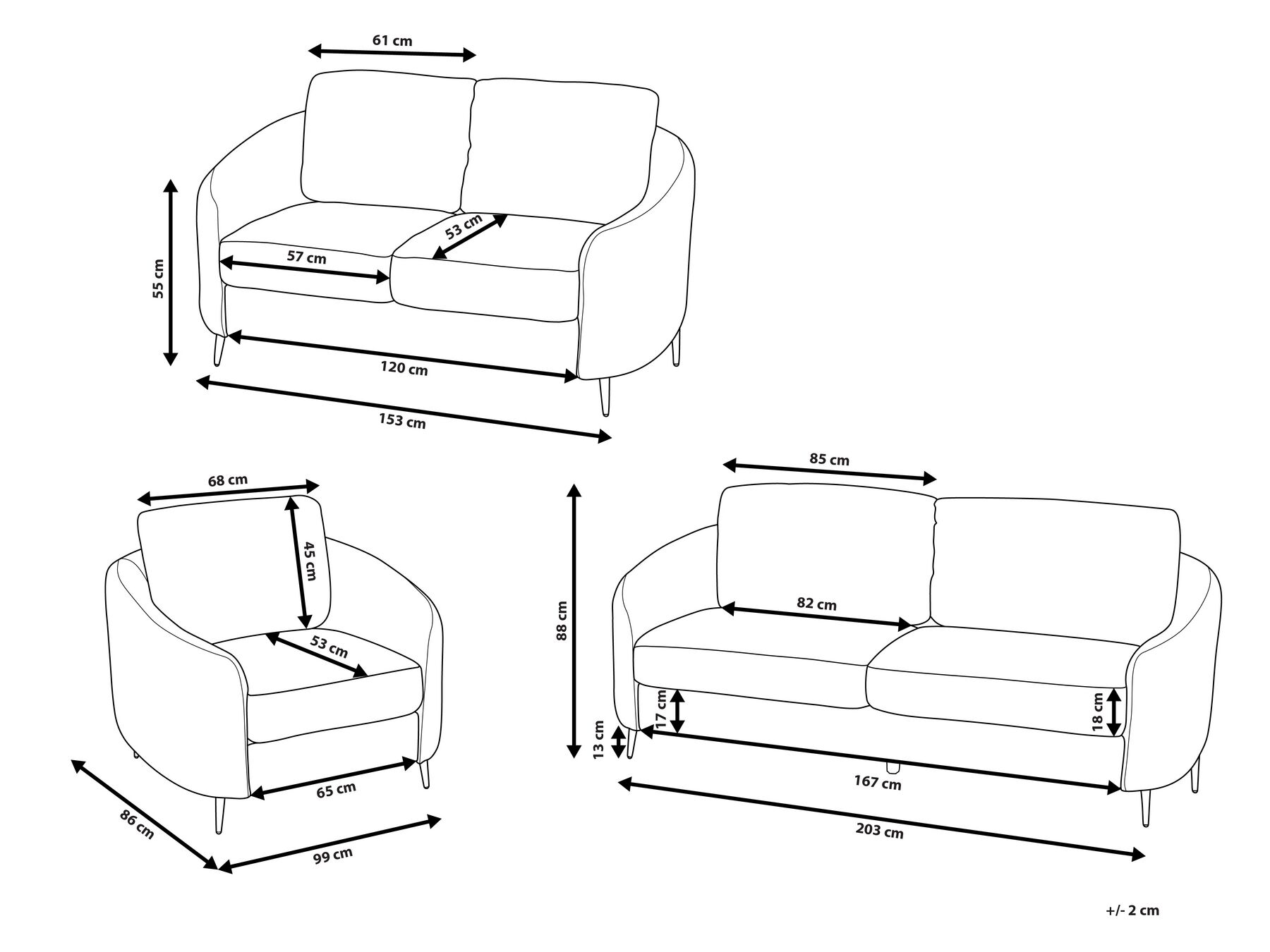 Fabric Living Room Set Green TROSA_853694 Fabric Living Room Set Green TROSA_853694