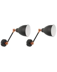 Set of 2 Wall Lamps MISSISSIPPI Adjustable Metal Graphite Grey_770776