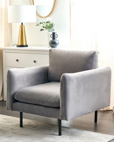 Velvet Armchair Grey VINTERBRO