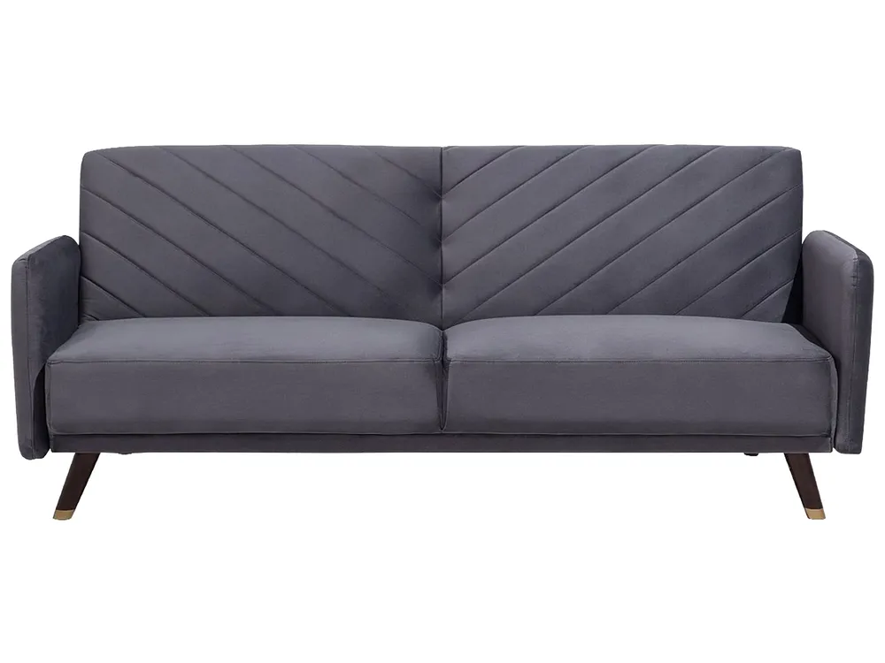 Sofa rozkładana dla 3 osób SENJA Welur Szary