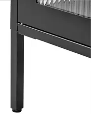 Szafka ze szklanymi drzwiami LERRYN 90 cm Metal Czarny_1108304