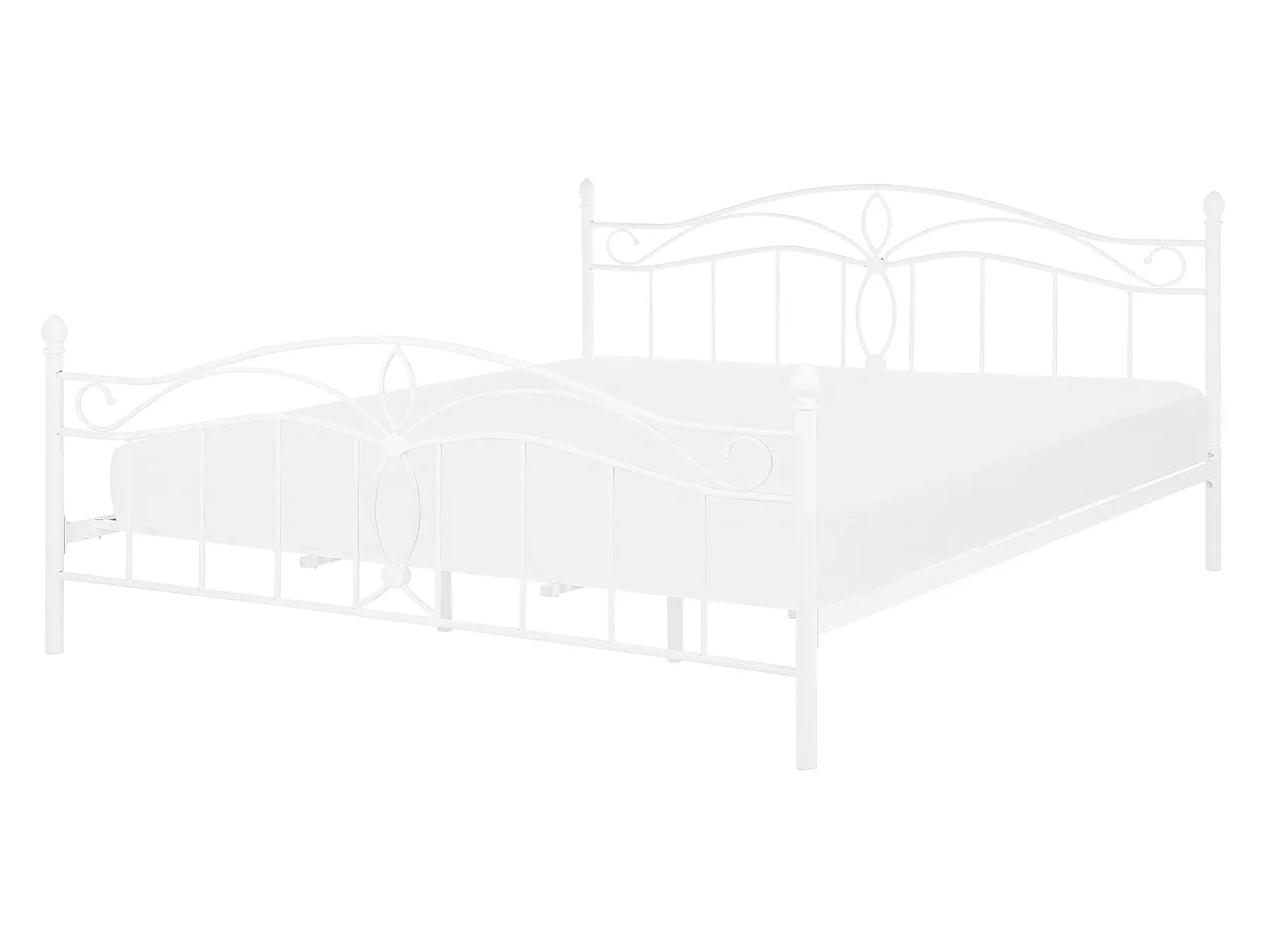 Bett mit Lattenrost Metall ANTLIA 140 x 200 cm Weiss_806589