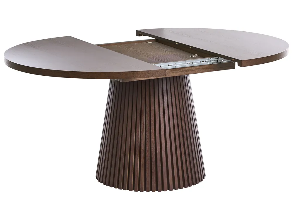 Extending Dining Table MOORE Dark Ash Wood 120/160 cm 120 cm_1059583