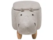 Pufa zwierzak ze schowkiem HIPPO Hipopotam Ekoskóra Jasnoszary_710410