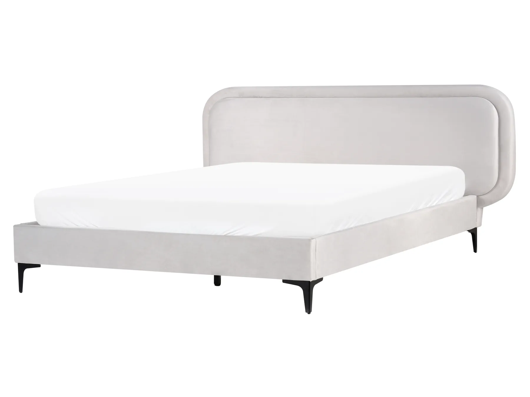 Bett mit Lattenrost Samtstoff SUZETTE 160 x 200 cm Hellgrau_989477