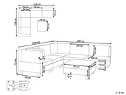 Modular Corner Sofa 5 Seater UNSTAD with Ottoman Fabric Light Beige Right Hand_925400