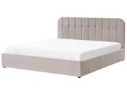 Bett mit Stauraum CHALLANS Chenillegewebe Taupe 180 x 200 cm_1023091
