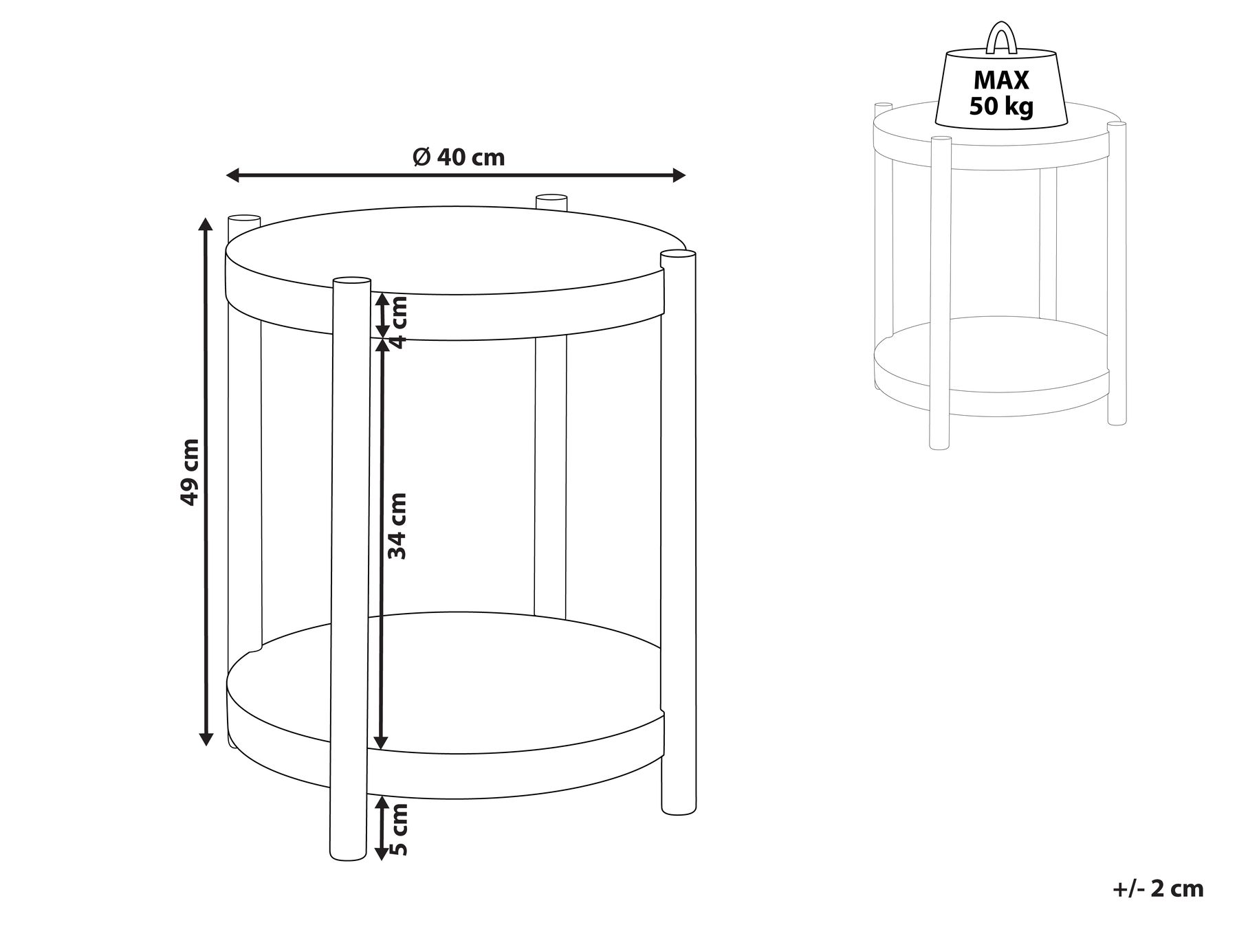 Side Table Light Wood CONNELL_961965