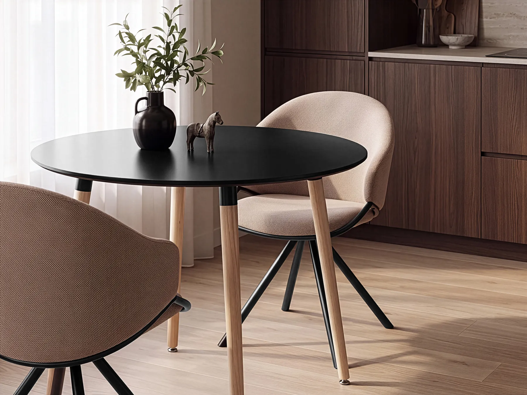 Dining Table BOVIO Black 120 cm 120 cm_713261