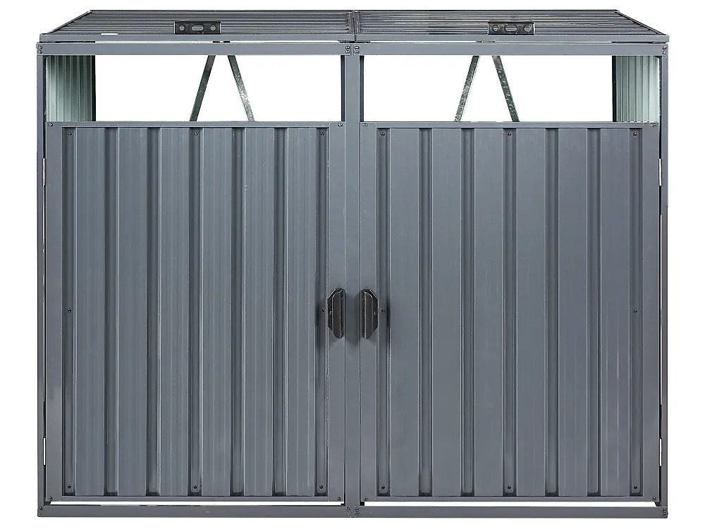 Abrigo duplo para caixote do lixo 2x240 L PERINALDO Metal Cinzento grafite_1185257