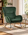 Rocking Chair ELLAN Velvet Dark Green