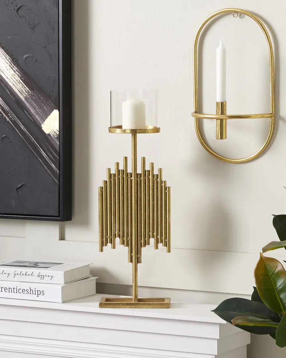 Candle Holder NIAS 53 cm Metal Gold_826501