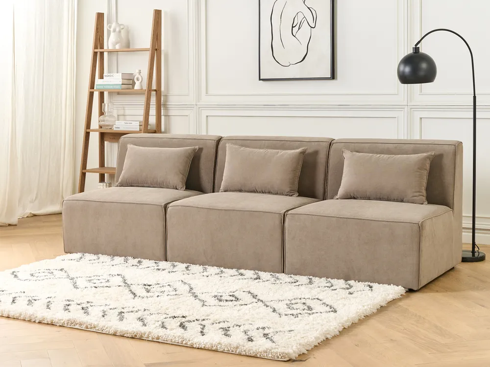 Module fauteuil LEMVIG Velours côtelé Taupe_876494