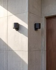 Set of 2 Outdoor LED Wall Lights MORAY with Motion Sensor Black_1102897