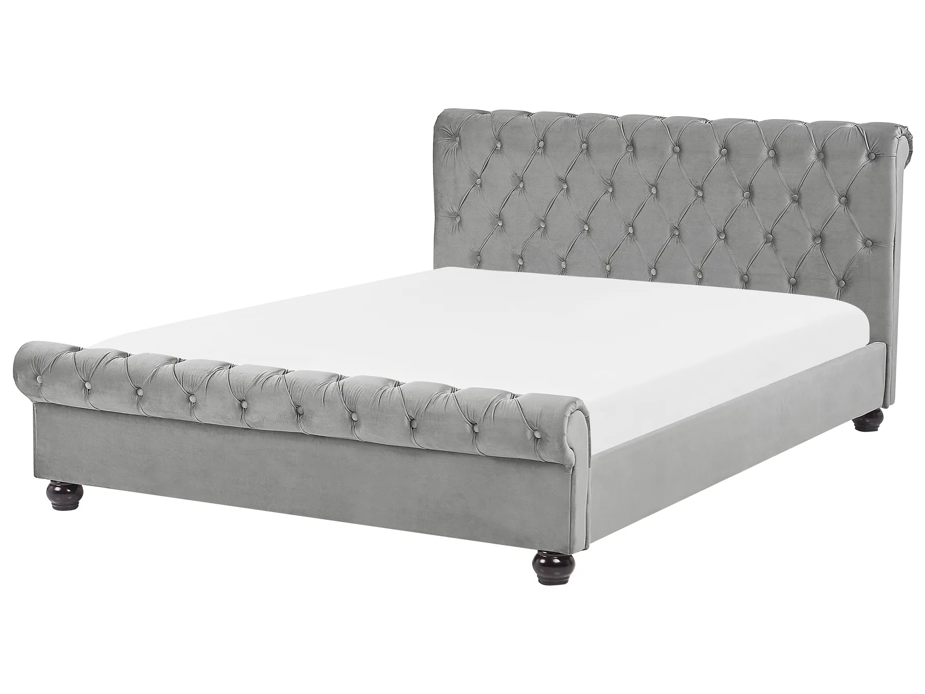 Wasserbett Samtstoff AVALLON 160 x 200 cm Grau_846772