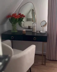 Konsola WESTPORT 115 cm 50 cm z szufladami Czarny/ złoty_923179