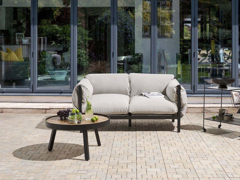 Gartensofa 2-Sitzer ESPERIA Metall Grau