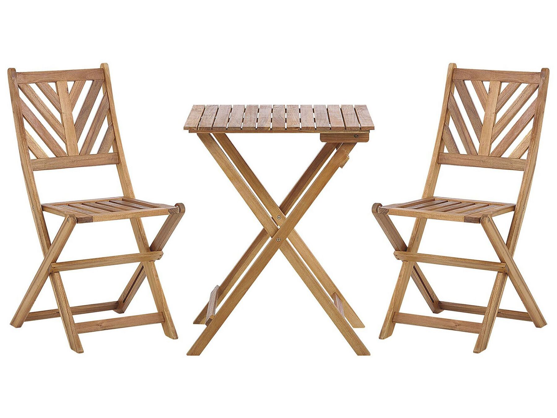 Salon de jardin bistrot table et de 2 chaises en bois TERNI_777954