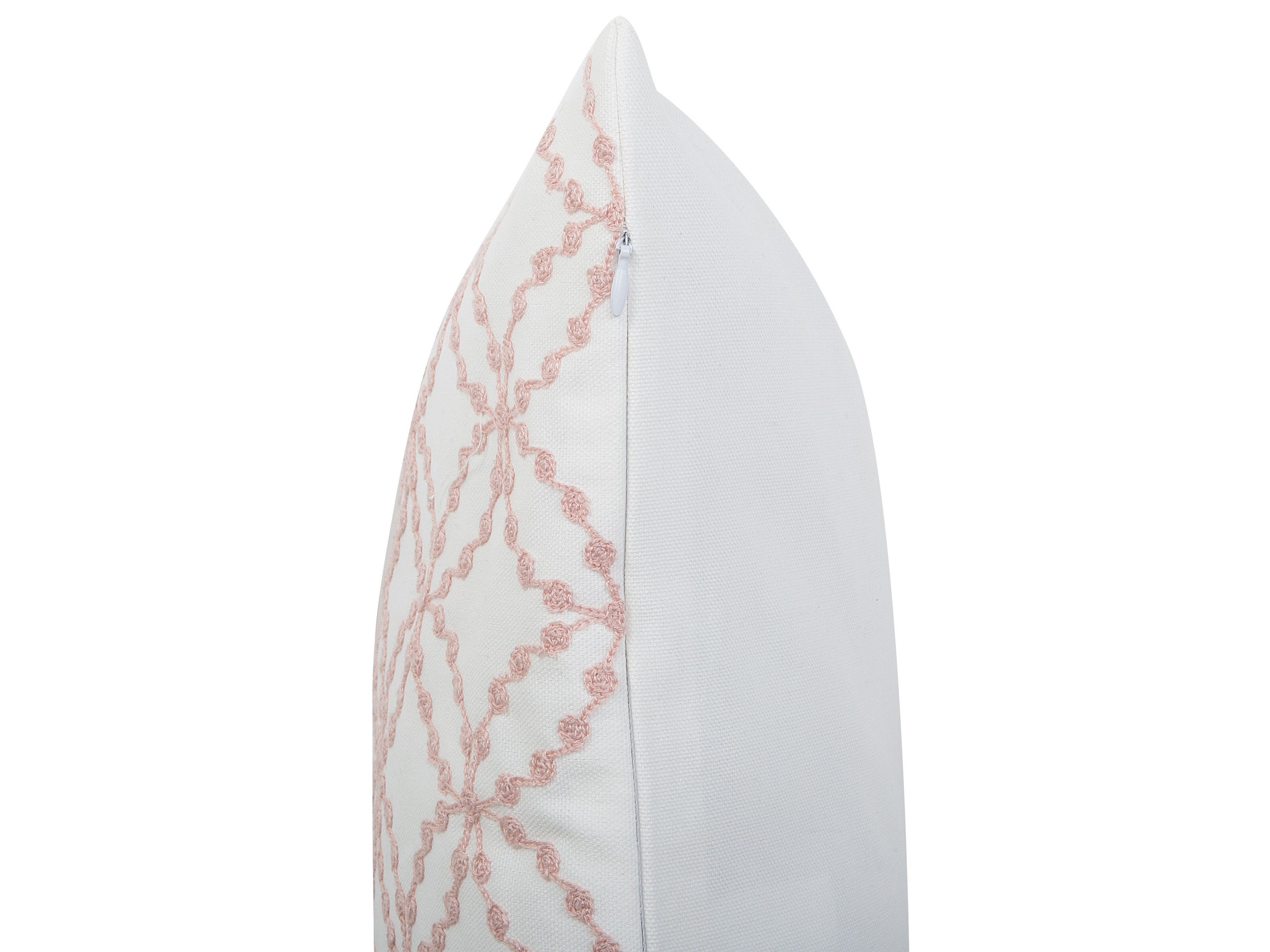 Set di 2 cuscini tessuto blu scuro e rosa pastello 45 x 45 cm
