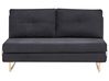 Sofa Bed 3 Seater JERSLEV Fabric Black