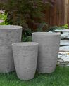Set of 2 Plant Pots 43 x 43 x 60 cm Grey CAMIA_841575