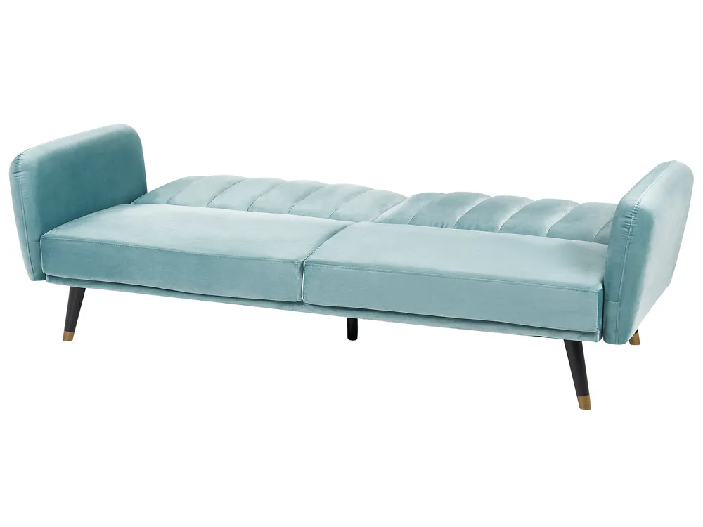 Sofa Bed 3 Seater VIMMERBY Velvet Light Blue_849783