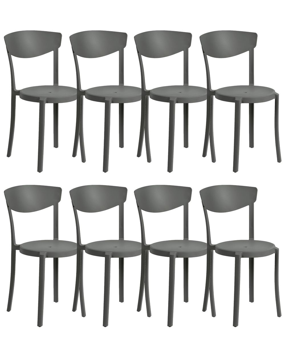 Lot de 8 chaises de salle à manger VIESTE Gris foncé