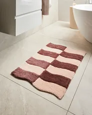 Tappeto da bagno DIWANA Marrone/Beige 60 x 90 cm_1025982