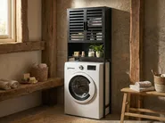 Bathroom Cabinet OKARCHE Bamboo 63 cm Black_1031681