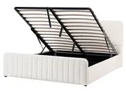 Ottoman Bed LUNAN Boucle White 160 x 200 cm (EU King Size)_1048351