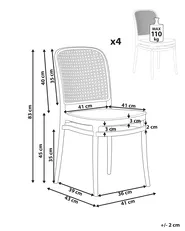 Set di 4 sedie da giardino PLOSE Bianco/Beige_997445