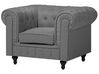 Set divano e poltrona 4 posti in tessuto grigio CHESTERFIELD_721984