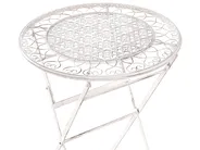 Garden Bar Table TRIESTE 60 cm 60 cm Metal Light Beige_966415