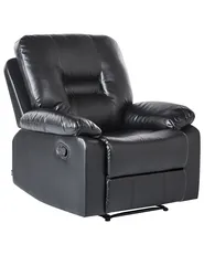 Manual Recliner Living Room Set 6 Seater BERGEN Faux Leather Black_1060566