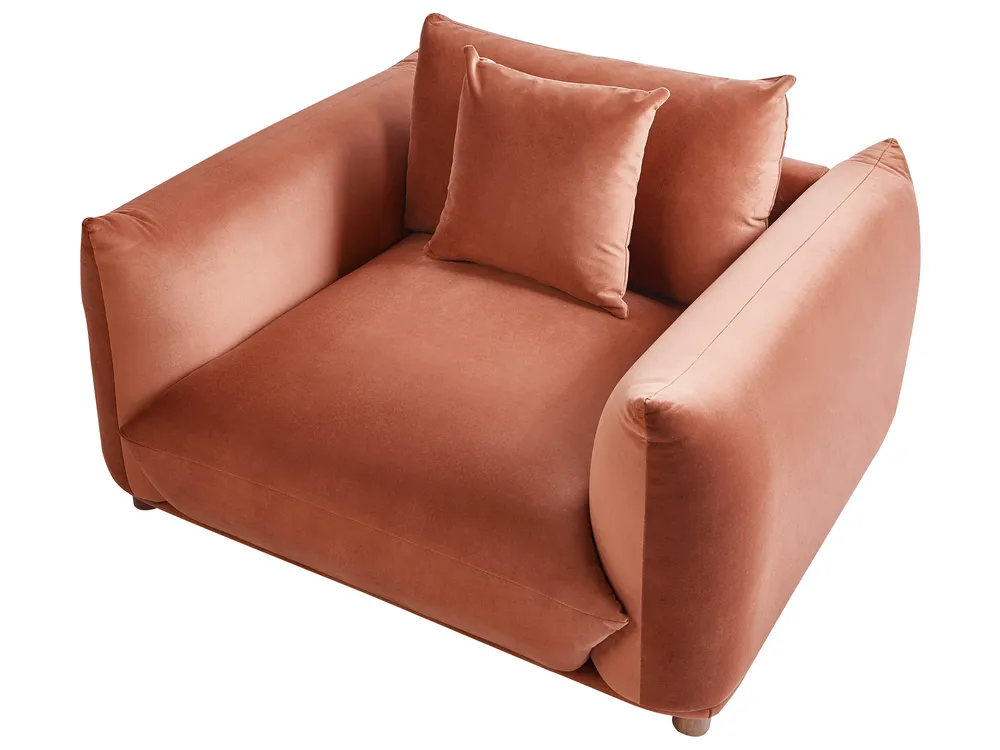 Living Room Set 5 Seater LUVOS Velvet Golden Brown_972167