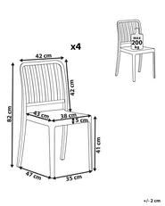 Set di 4 sedie da giardino SERSALE Materiale sintetico Nero_984946