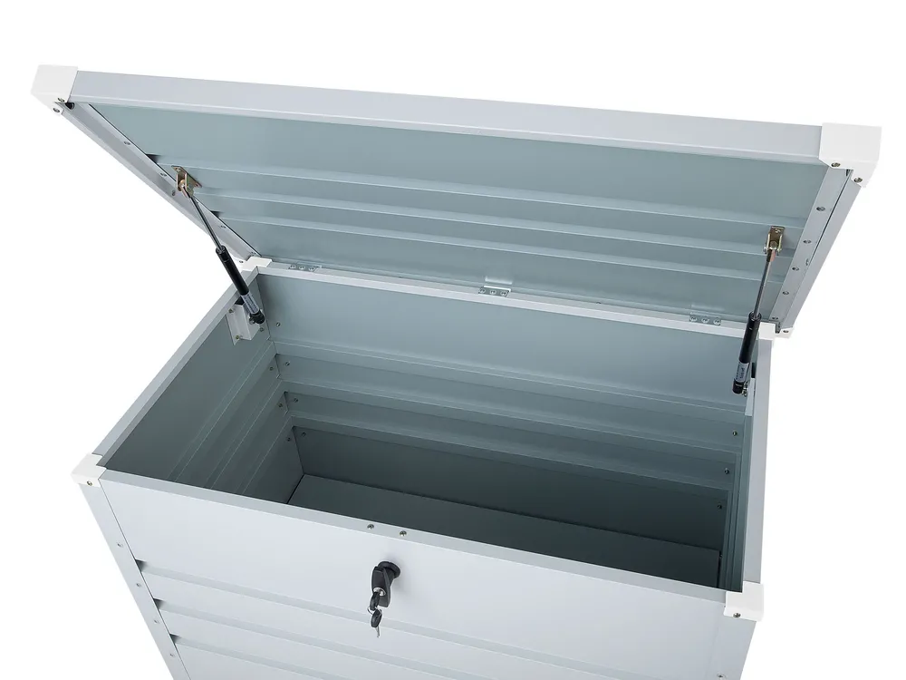 Storage Box CEBROSA 100 cm 62 cm Metal Light Grey_717658