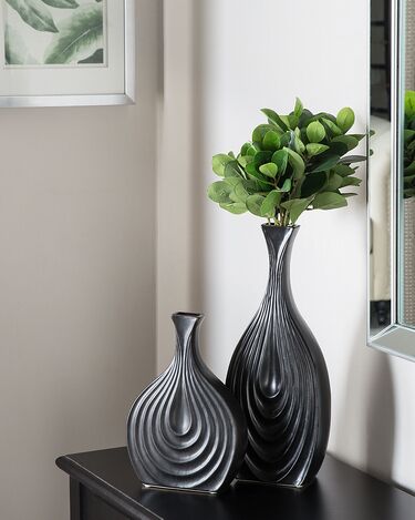 Ceramic Decorative Vase 39 cm Black THAPSUS