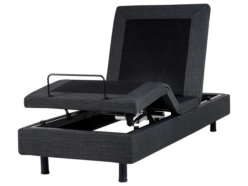 Adjustable Bed without Headboard Fabric DUKE 80 x 200 cm (EU Small Single) Dark Grey_951786