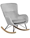 Rocking Chair ELLAN Velvet Light Grey