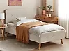 Bed Faux Linen RENNES 90 x 200 cm (EU Single) Light Beige