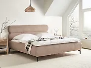 Lit avec sommier Bouclé LESSAY 180 x 200 cm Taupe_1188069