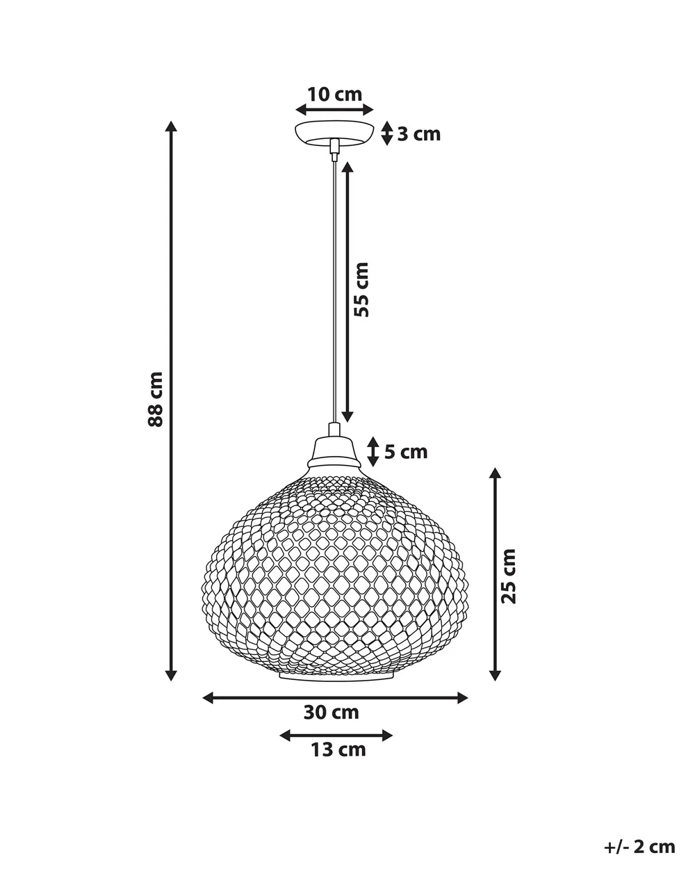 Pendant Lamp MADON Glass Gold_691478