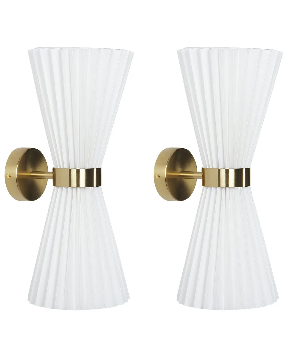 Set of 2 Wall Lamps TELANG Cotton White