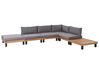 Lounge Set zertifiziertes Akazienholz hellbraun 5-Sitzer Auflagen grau FRAZZANO_932976