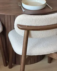 Esszimmerstuhl 2er Set MILLS Bouclé Braun / Hellbeige_1173780