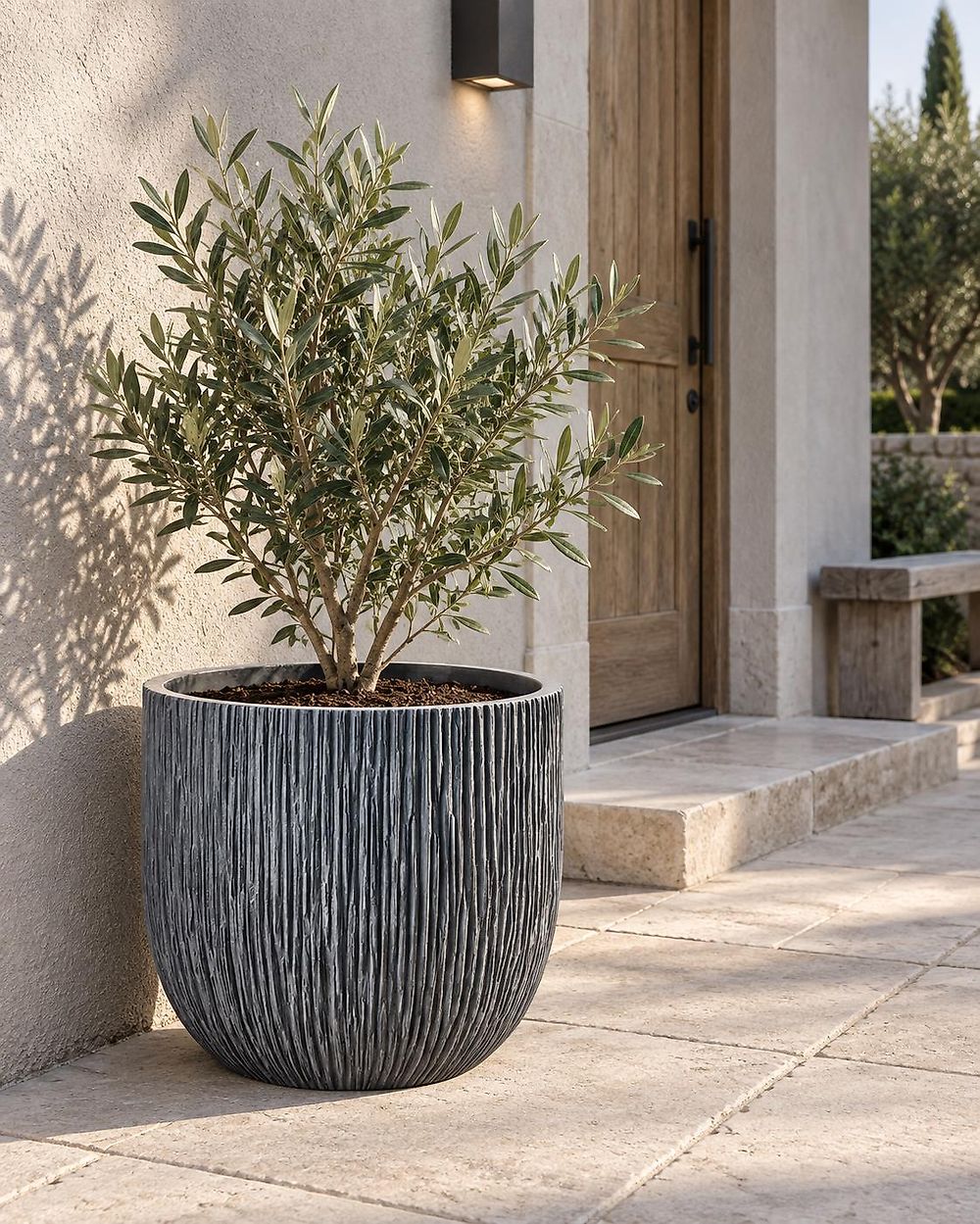Blumenkübel HANYUE 42 cm Grau