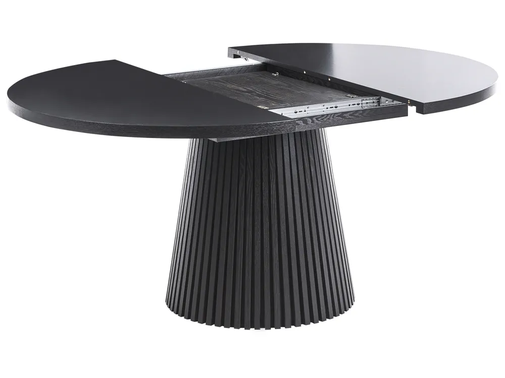 Extending Dining Table MOORE Black Ash Wood 120/160 cm 120 cm_1059594